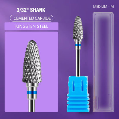 Ceramic Tungsten Carbide Nail Drill Bit Rotate Burr Milling Nail Cutter Bits Electric Drill Machine for Manicure Pedicure Tools