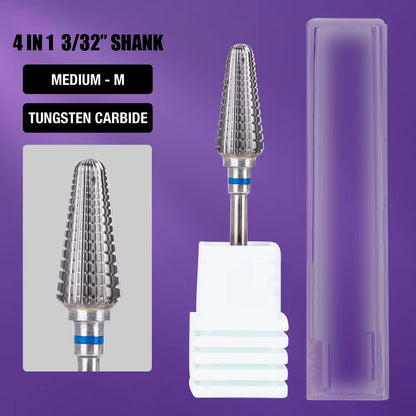 Ceramic Tungsten Carbide Nail Drill Bit Rotate Burr Milling Nail Cutter Bits Electric Drill Machine for Manicure Pedicure Tools