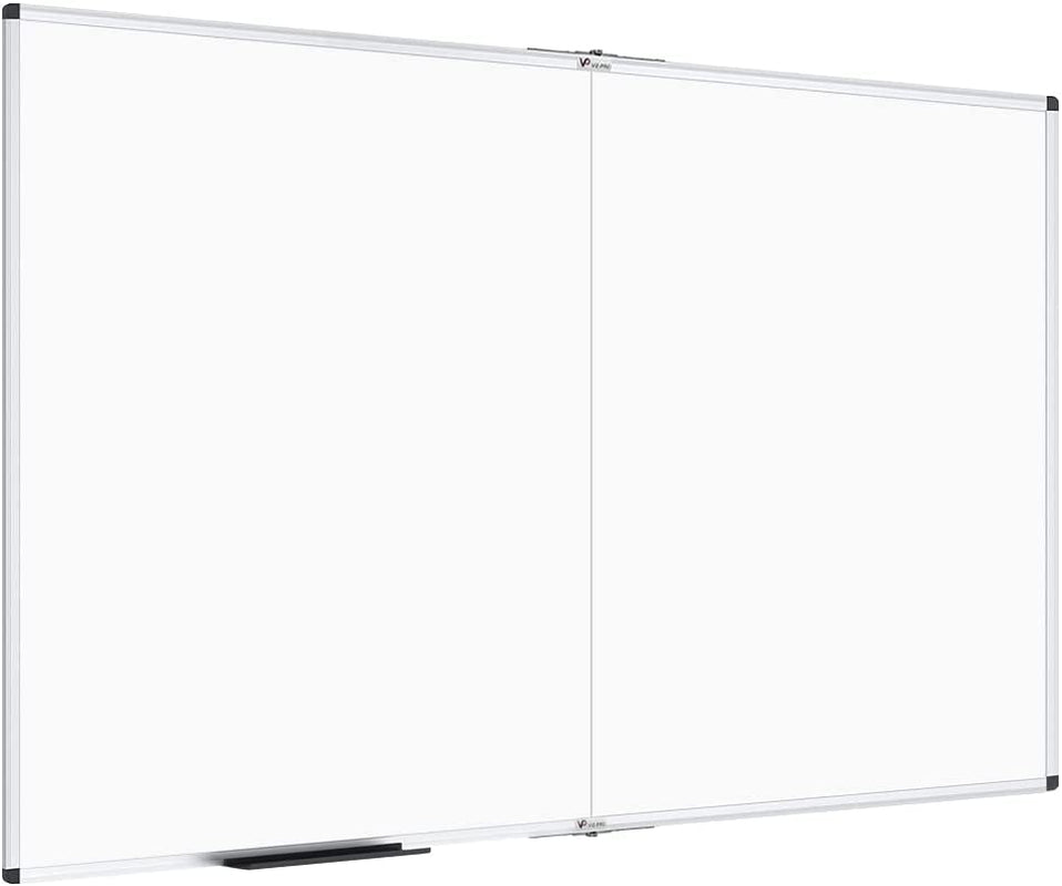 Large Dry Erase White Board/Magnetic Foldable Whiteboard, 60 X 48 Inches, Silver Aluminium Frame