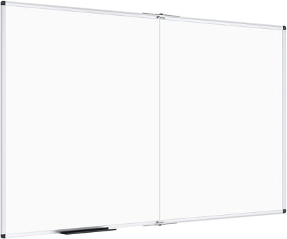 Large Dry Erase White Board/Magnetic Foldable Whiteboard, 60 X 48 Inches, Silver Aluminium Frame