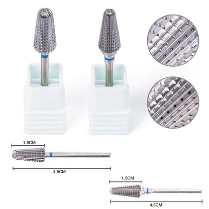 Ceramic Tungsten Carbide Nail Drill Bit Rotate Burr Milling Nail Cutter Bits Electric Drill Machine for Manicure Pedicure Tools