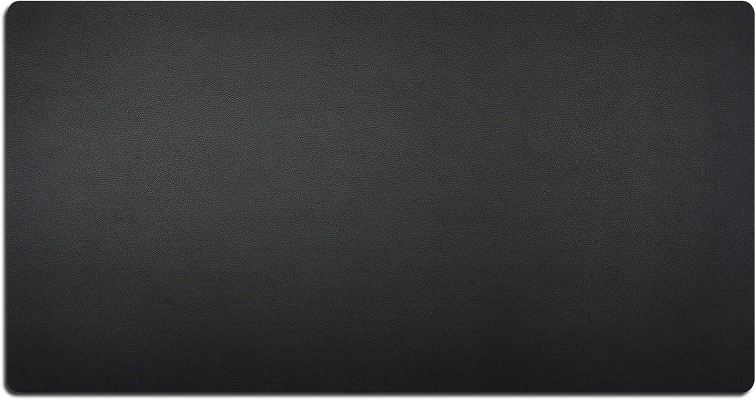 Leather Desk Blotter Pad 34 X 17 Inches, Flat, Non-Slip, Waterproof, Black