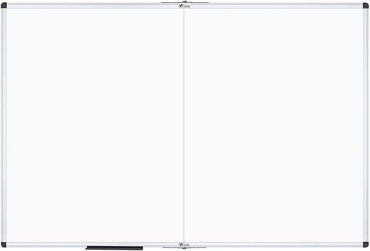 Large Dry Erase White Board/Magnetic Foldable Whiteboard, 60 X 48 Inches, Silver Aluminium Frame