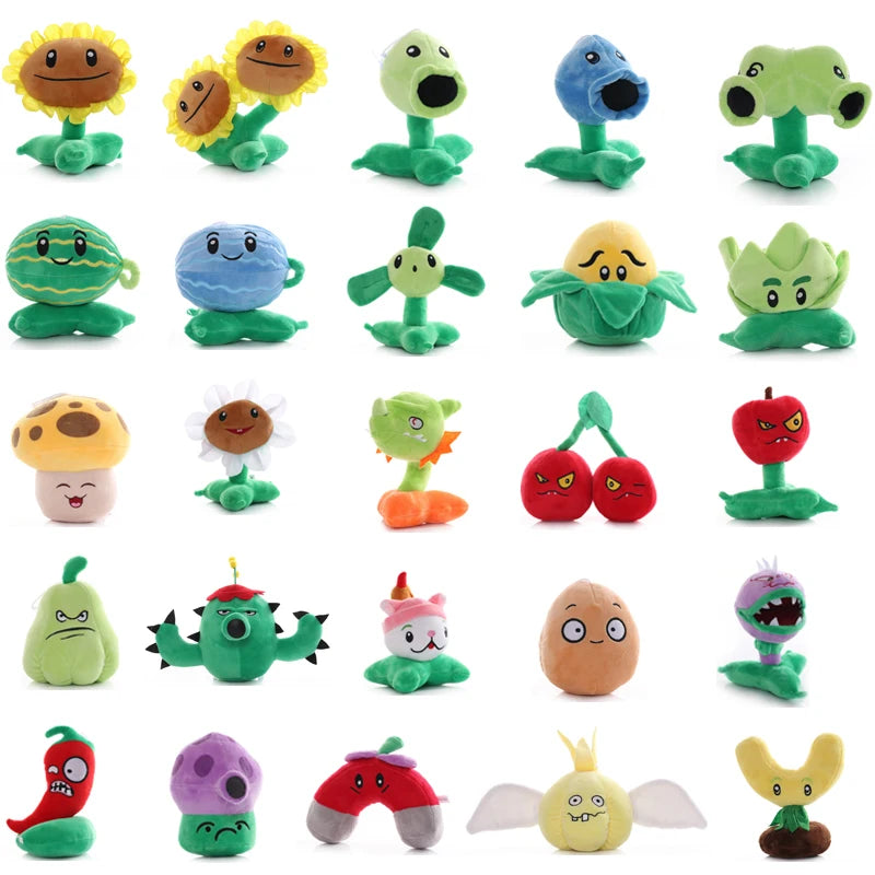 1Pcs  Plush Toys 13-20Cm PVZ Plants Peashooter Sunflower Plush Stuffed Toys Soft Toy Gifts for Children Kids