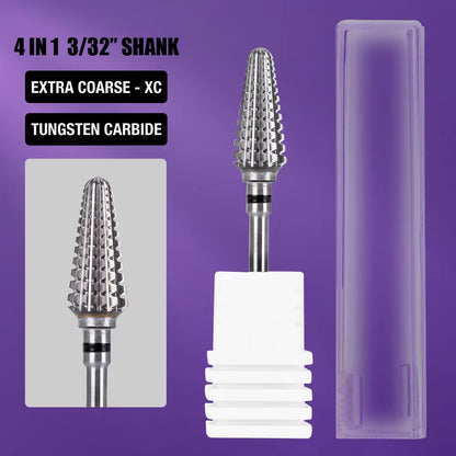 Ceramic Tungsten Carbide Nail Drill Bit Rotate Burr Milling Nail Cutter Bits Electric Drill Machine for Manicure Pedicure Tools