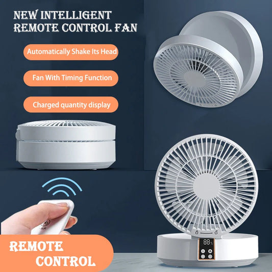 Remote Control Portable Rechargeable Ceiling Usb Electric Folding Fan Night Light Air Cooler Home-Appliance Home