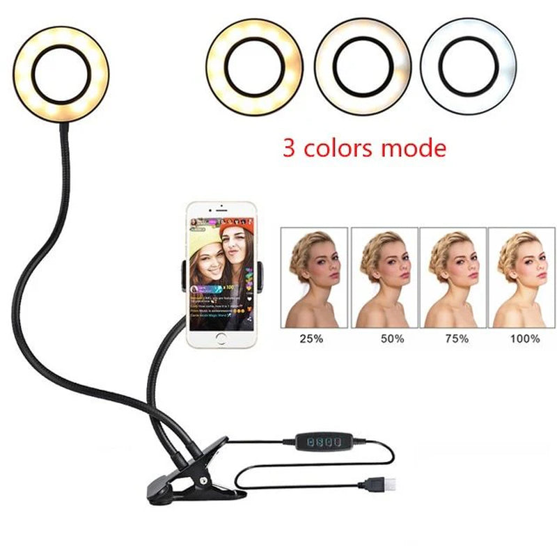 LED Selfie Ring Light for Live Adjustable Makeup Light-8Cm Stand