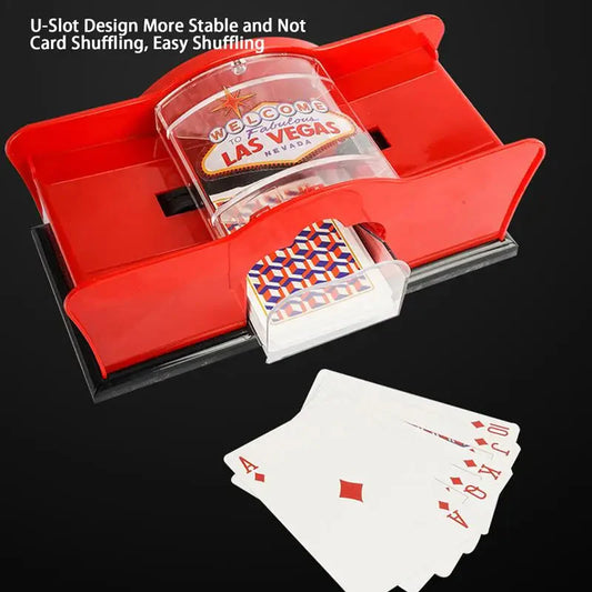 Poker Card Hand Shuffler Easy Hand Cranked Casino Card Shuffling Machine for Blackjack Poker Texas