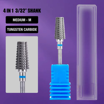 Ceramic Tungsten Carbide Nail Drill Bit Rotate Burr Milling Nail Cutter Bits Electric Drill Machine for Manicure Pedicure Tools