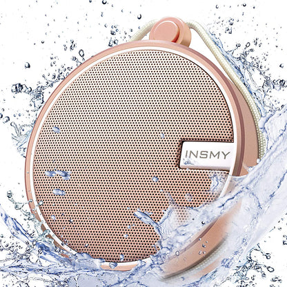 C12 IPX7 Waterproof Shower Bluetooth Speaker, Portable Small Speaker, Speakers Bluetooth Wireless Loud Clear Sound Support TF Card Suction Cup for Outdoor Kayak Canoe Beach Gift (Cashmere Pink)