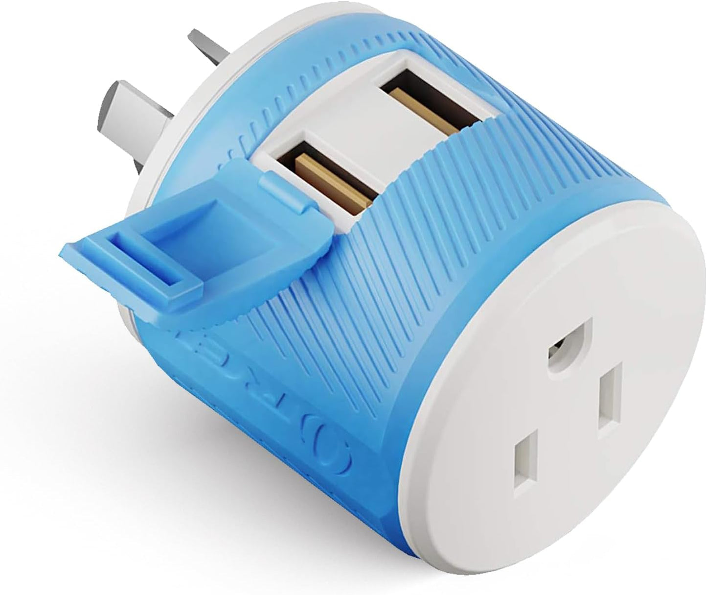 Australia, New Zealand, China Travel Plug Adapter with Dual USB - Type I (U2U-16), Will Work with Cell Phones, Camera, Laptop, Tablets, Ipad, Iphone and More